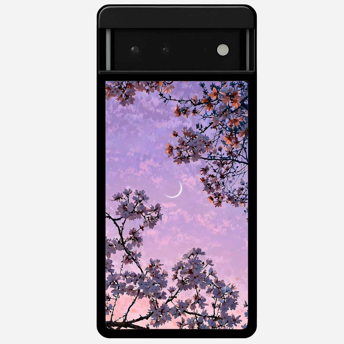  Purple Serenity Moon Glass Case For Google Pixel 6 back cover – full design glossy printed glass finish