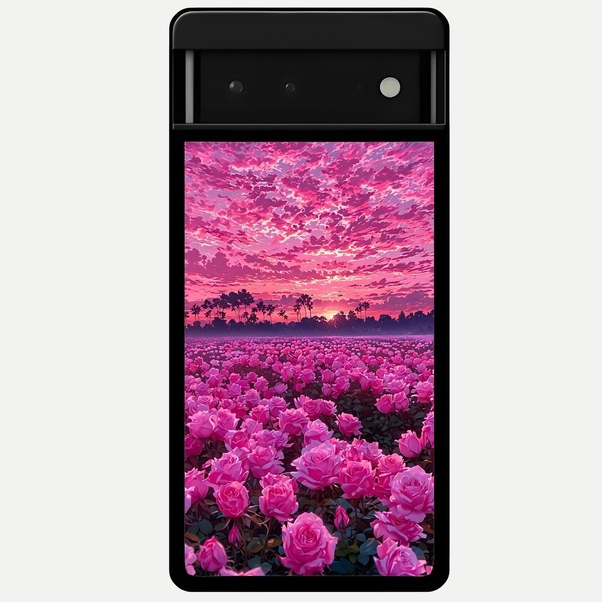  Rose Sunset Valley Glass Case For Google Pixel 6 back cover – full design glossy printed glass finish