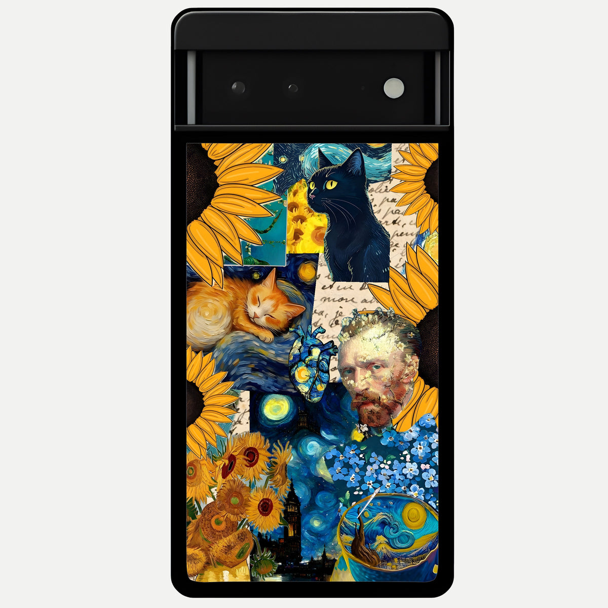 Sunflower Chic Mood Custom Name Glass Case For Google Pixel 6 back cover – full design glossy printed glass finish