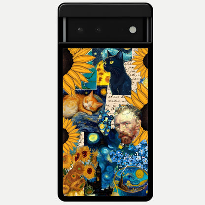  Sunflower Chic Mood Custom Name Glass Case For Google Pixel 6 back cover – full design glossy printed glass finish