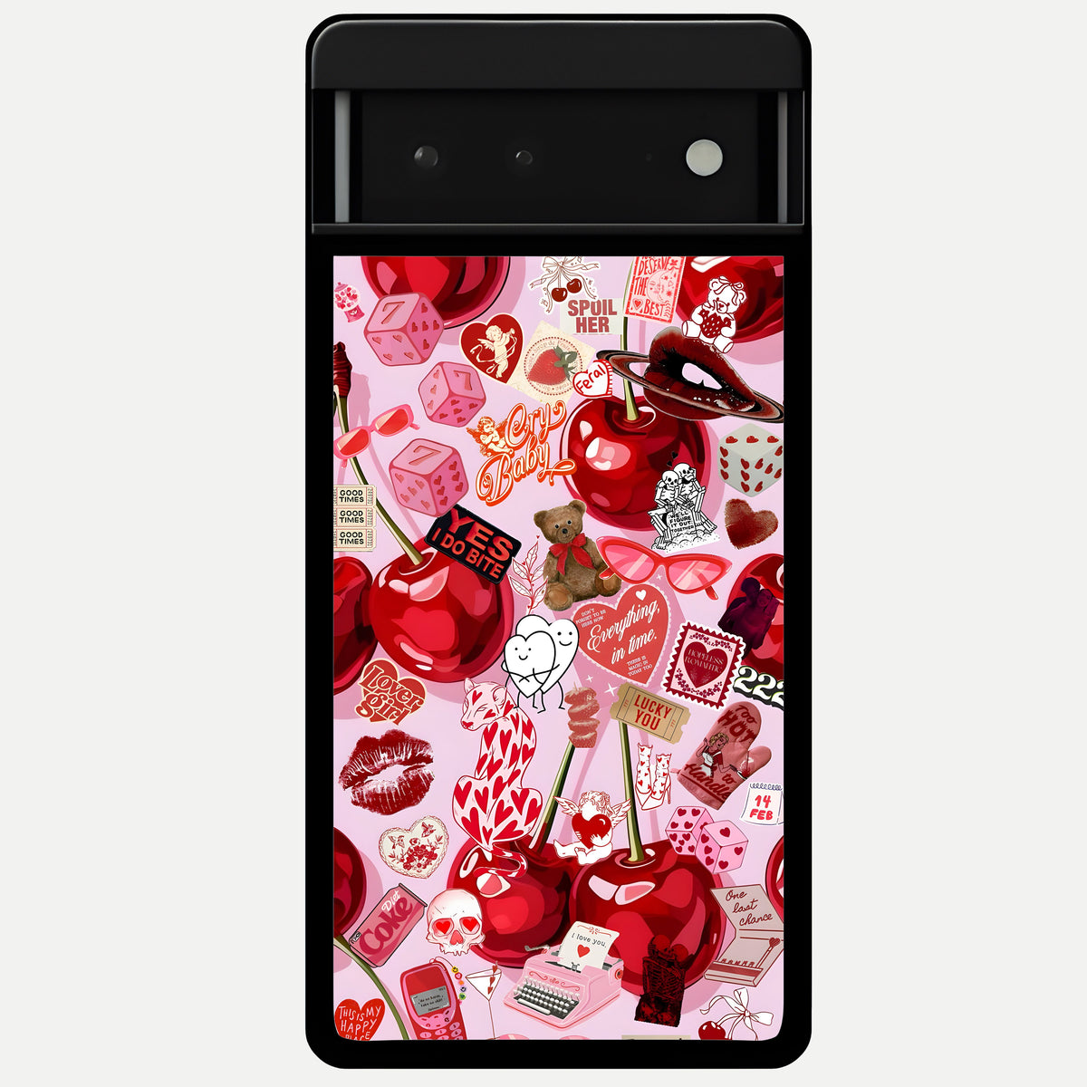  Sweet Cherry Chaos Glass Case For Google Pixel 6 back cover – full design glossy printed glass finish