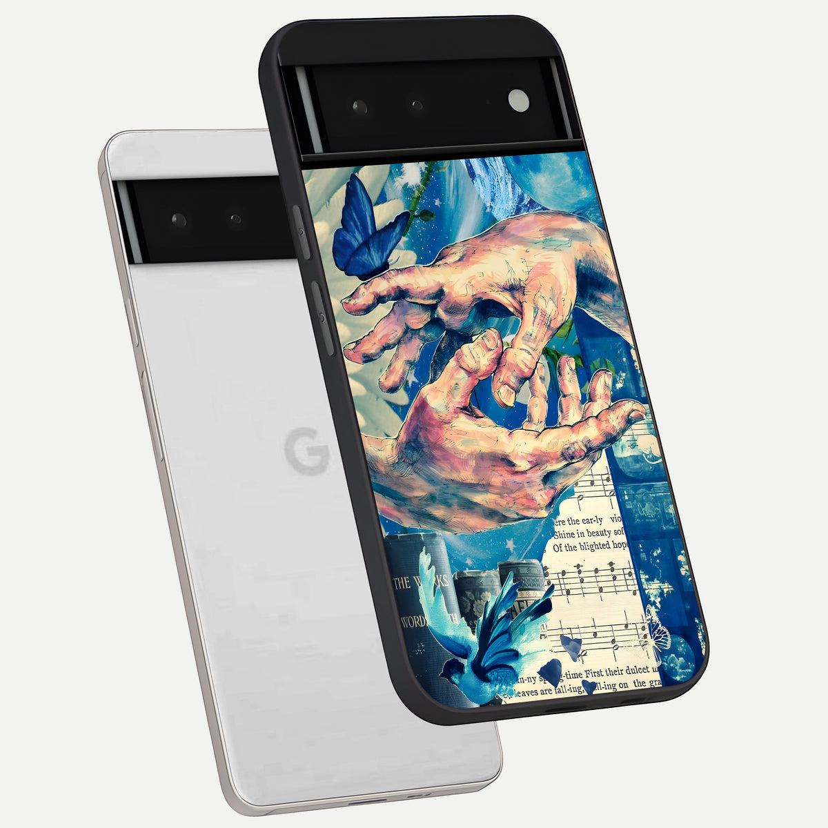 Aesthetic Divider phone case For Google Pixel 6 showing premium glass back cover with detailed artwork