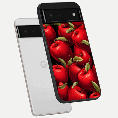  Apple Pattern phone case For Google Pixel 6 showing premium glass back cover with detailed artwork
