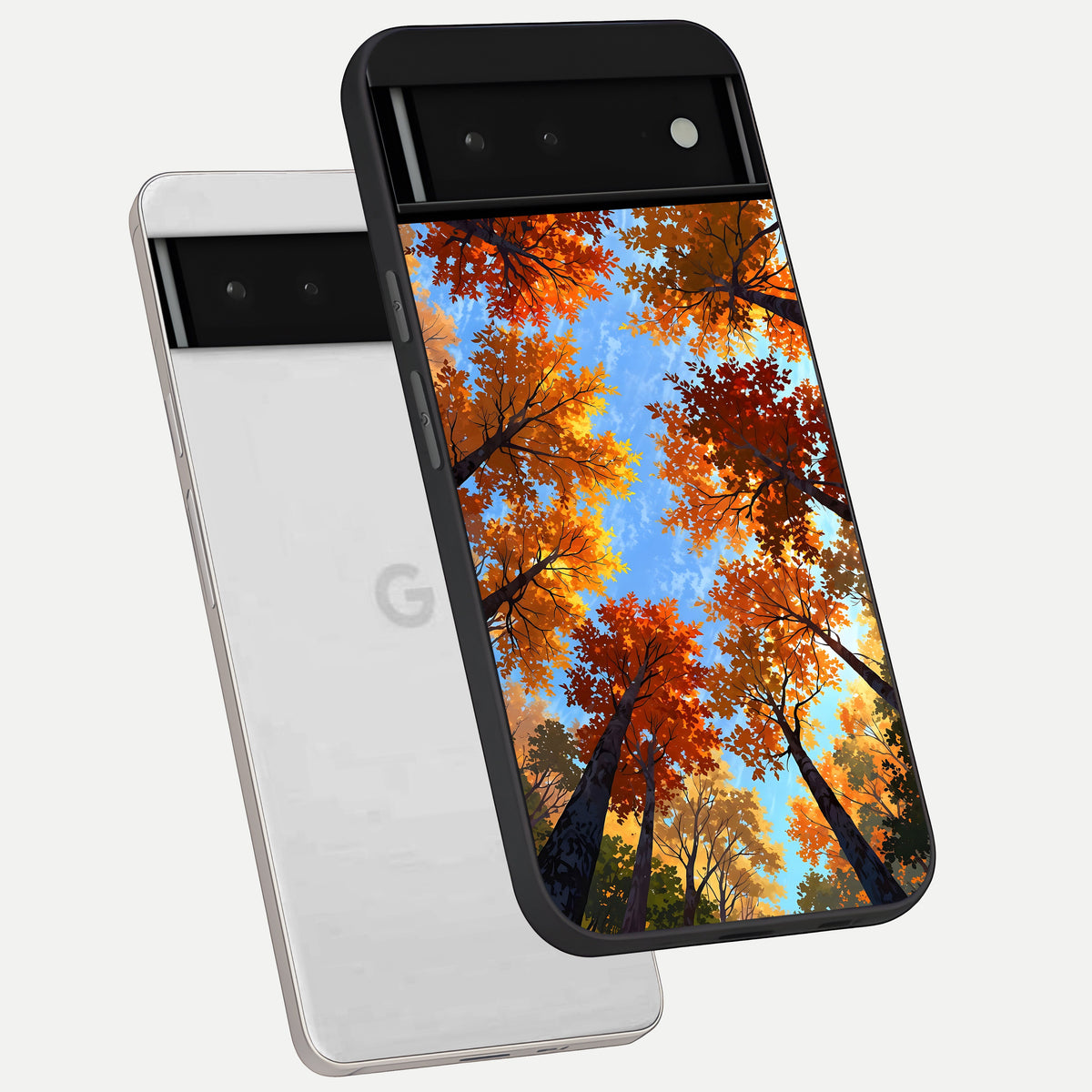  Autumn Sky Rise phone case For Google Pixel 6 showing premium glass back cover with detailed artwork