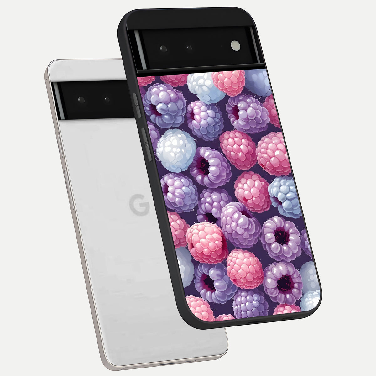  Berry Candy Pop phone case For Google Pixel 6 showing premium glass back cover with detailed artwork
