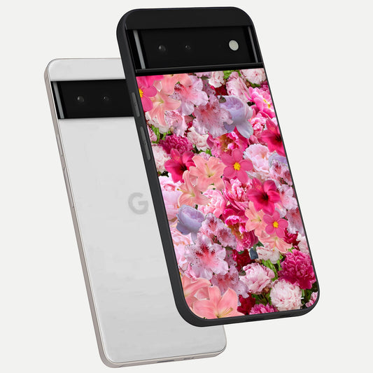  Bloom Crush Fantasy phone case For Google Pixel 6 showing premium glass back cover with detailed artwork