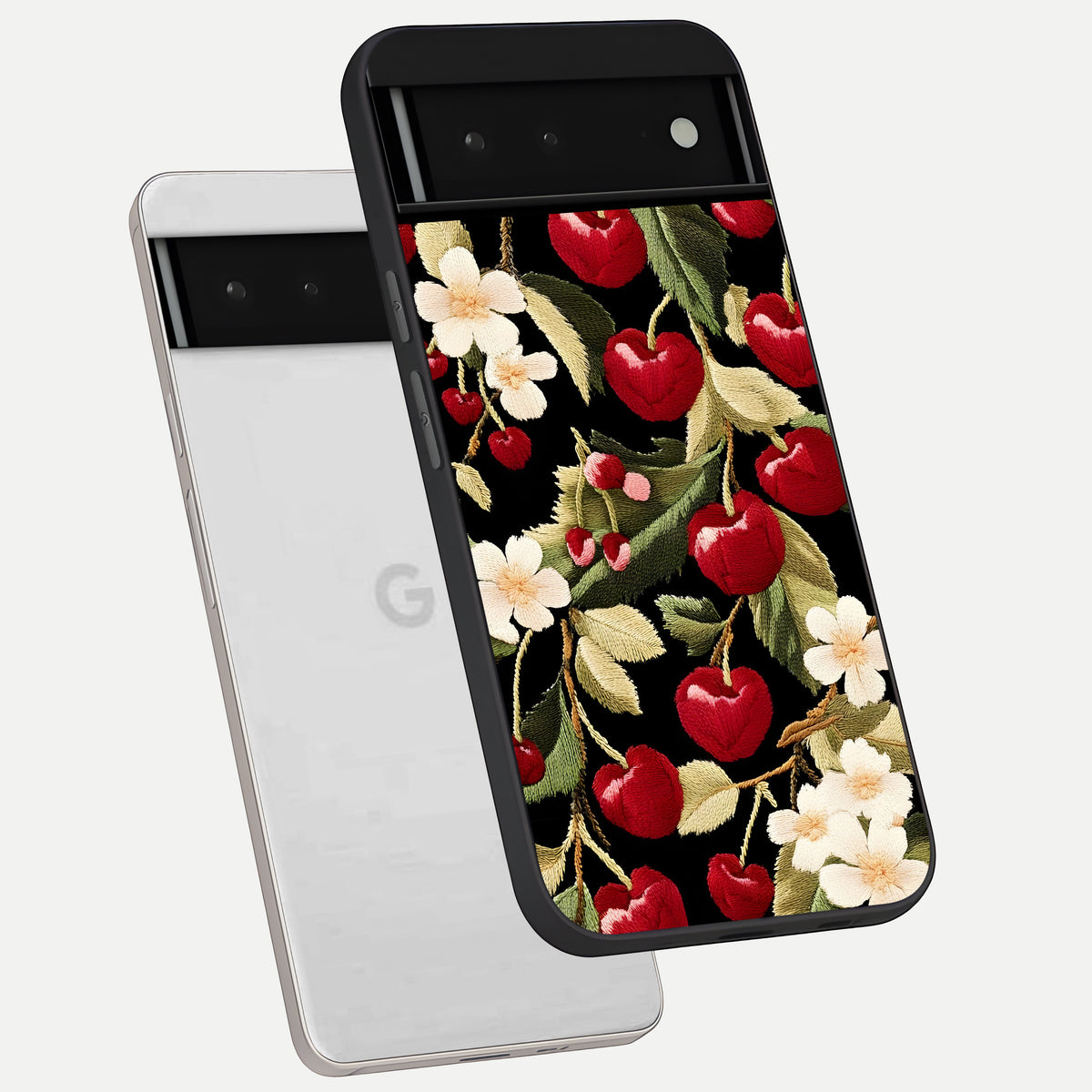  Blooming Spendor Bird phone case For Google Pixel 6 showing premium glass back cover with detailed artwork