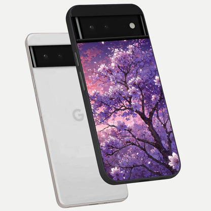  Blossom Tree phone case For Google Pixel 6 showing premium glass back cover with detailed artwork