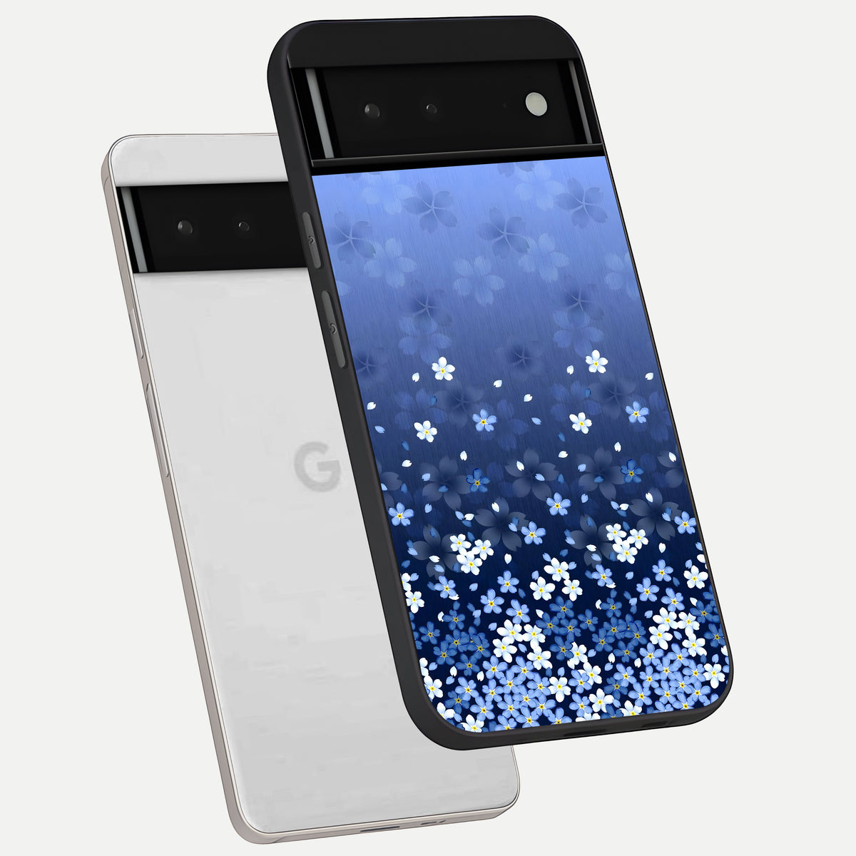  Blue Starry phone case For Google Pixel 6 showing premium glass back cover with detailed artwork