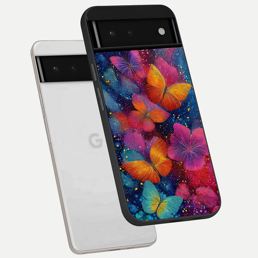  Butterfly Dream Mist phone case For Google Pixel 6 showing premium glass back cover with detailed artwork