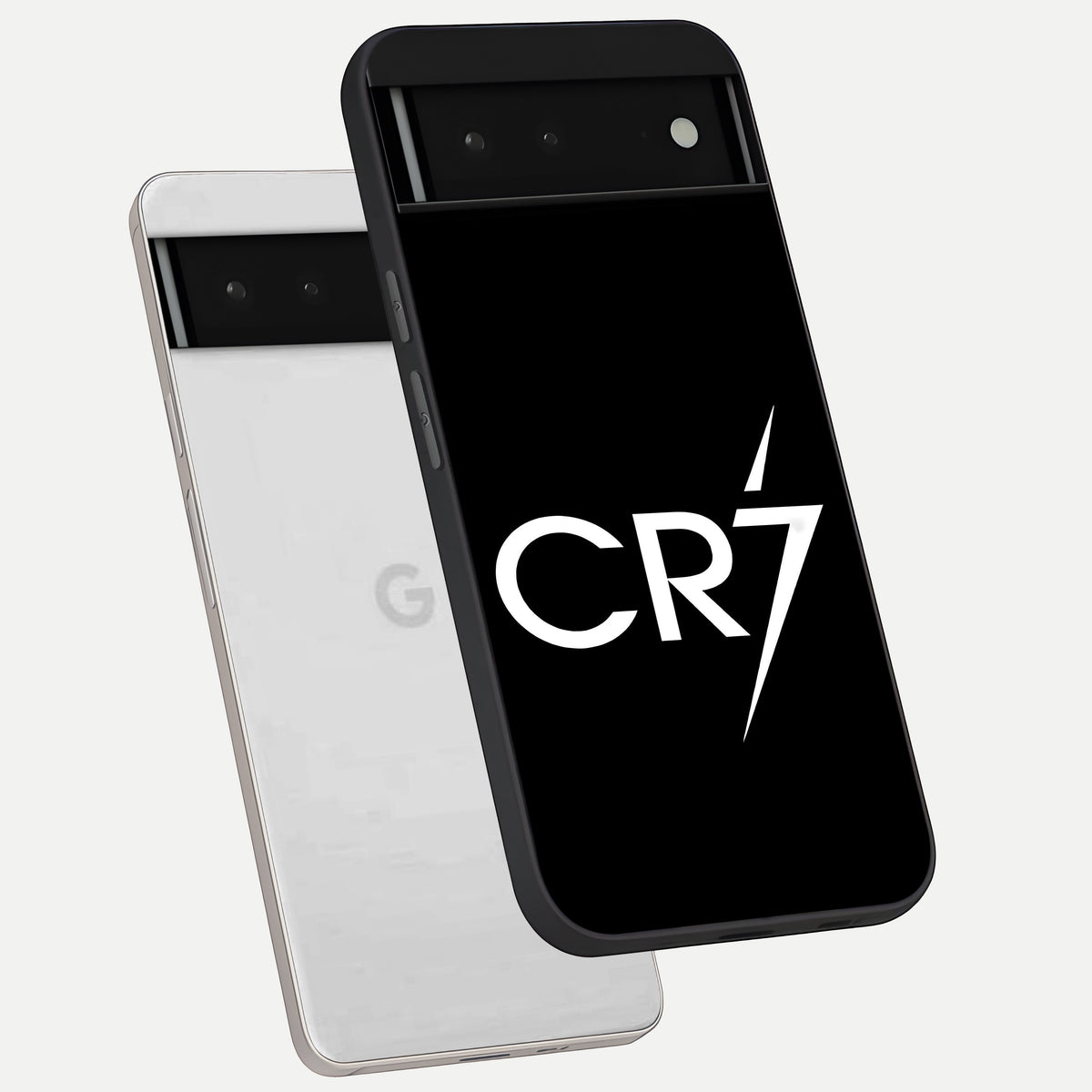 CR7 Elite Strike phone case For Google Pixel 6 showing premium glass back cover with detailed artwork