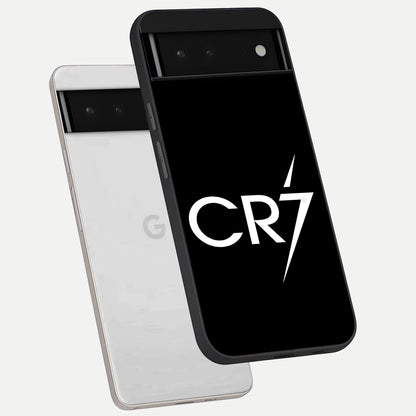  CR7 Elite Strike phone case For Google Pixel 6 showing premium glass back cover with detailed artwork