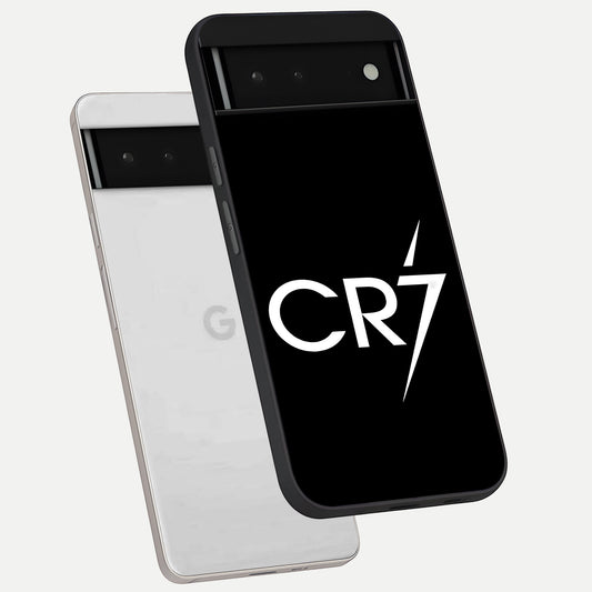  CR7 Elite Strike phone case For Google Pixel 6 showing premium glass back cover with detailed artwork