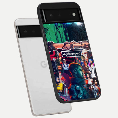  CYBERPUNK Legacy phone case For Google Pixel 6 showing premium glass back cover with detailed artwork