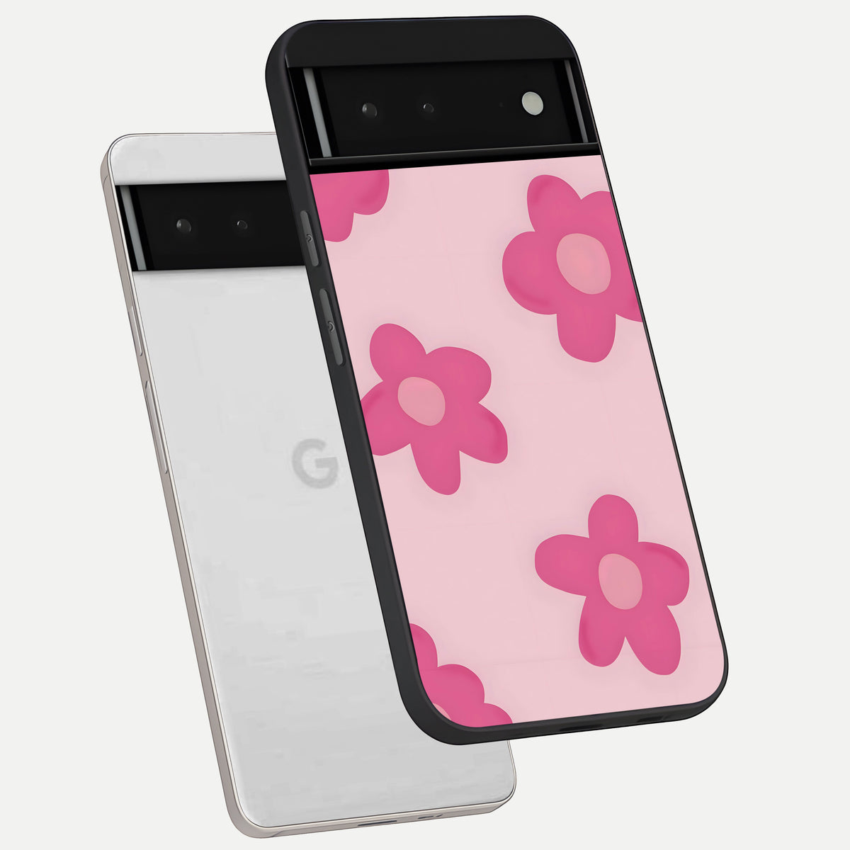  Candy Bloom Dreams phone case For Google Pixel 6 showing premium glass back cover with detailed artwork