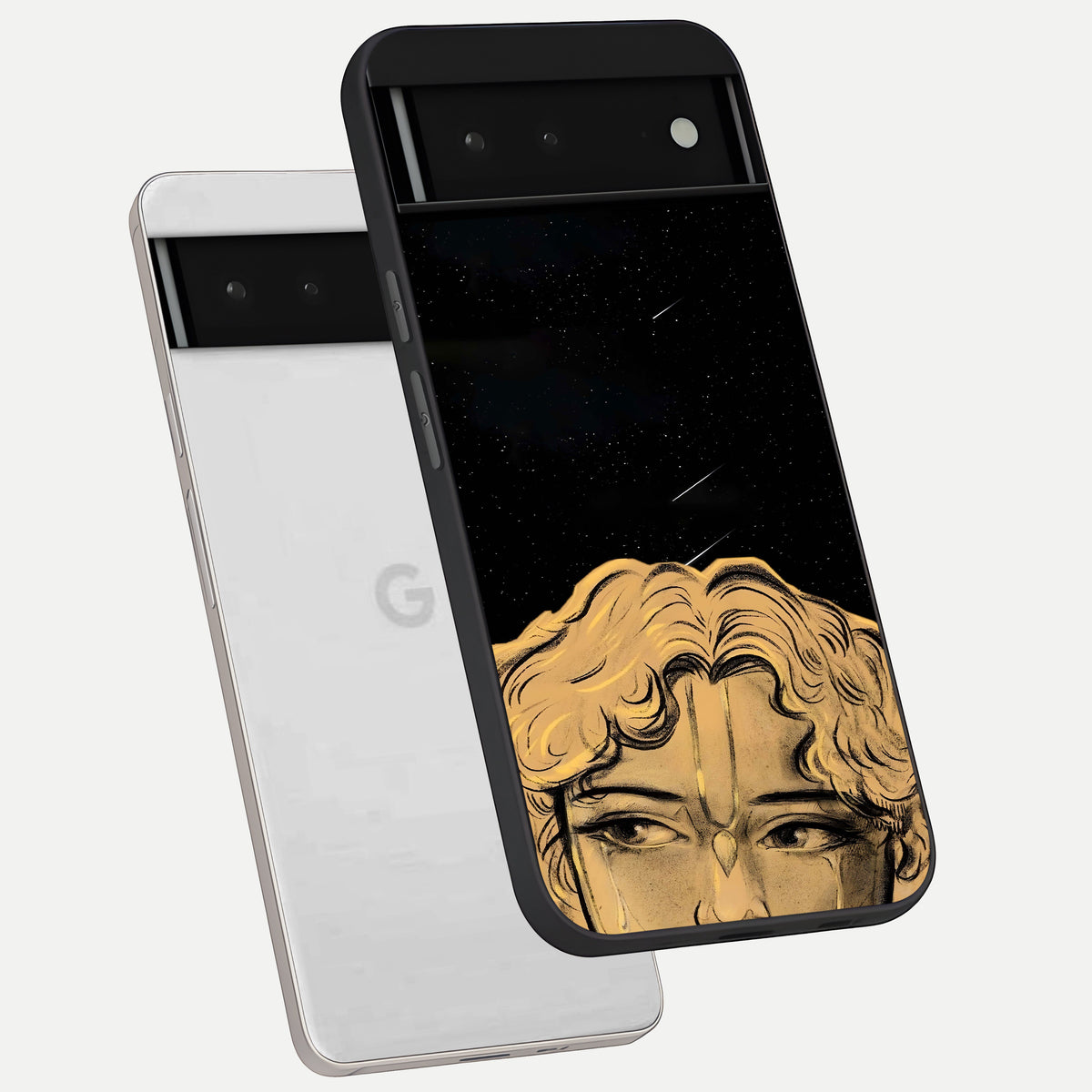  Celestial Gods Plan phone case For Google Pixel 6 showing premium glass back cover with detailed artwork
