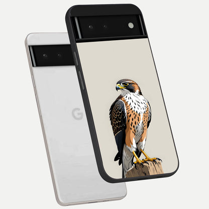  Clever Eagle phone case For Google Pixel 6 showing premium glass back cover with detailed artwork