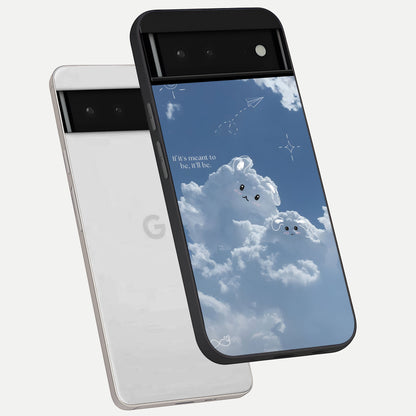  Cloud Bunny Dreams phone case For Google Pixel 6 showing premium glass back cover with detailed artwork
