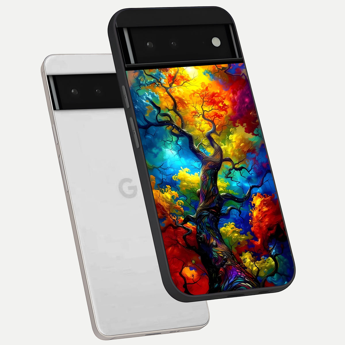  Colorful Soda Bottles phone case For Google Pixel 6 showing premium glass back cover with detailed artwork