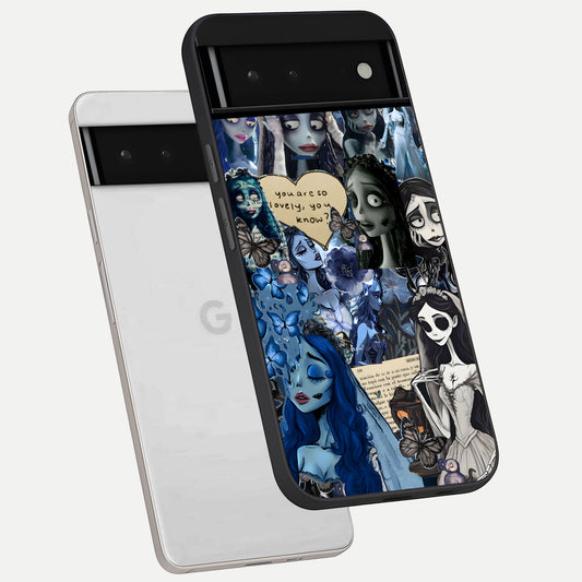  Corpse Bride Posters phone case For Google Pixel 6 showing premium glass back cover with detailed artwork