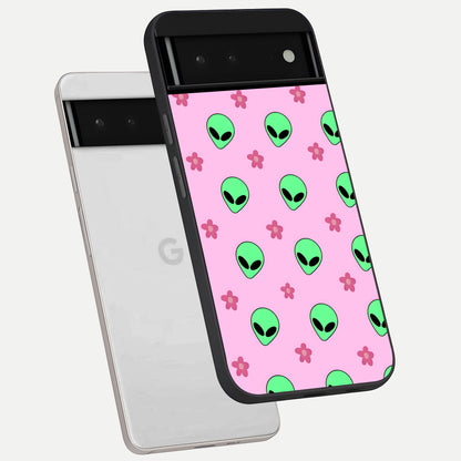  Cosmic Cute Crush phone case For Google Pixel 6 showing premium glass back cover with detailed artwork