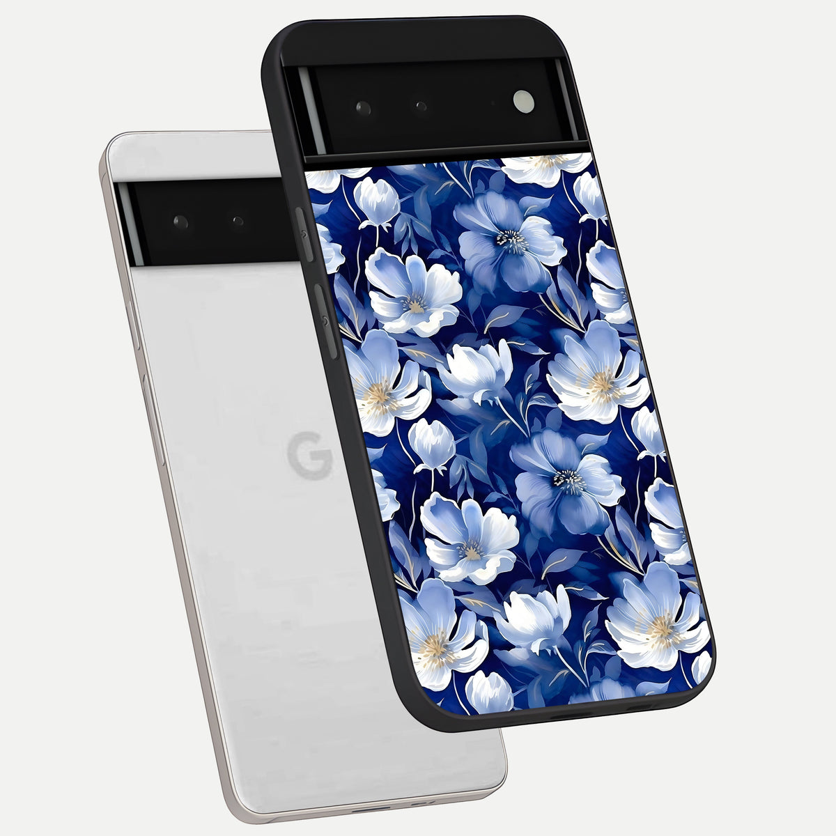  Cute Floral Patterns phone case For Google Pixel 6 showing premium glass back cover with detailed artwork