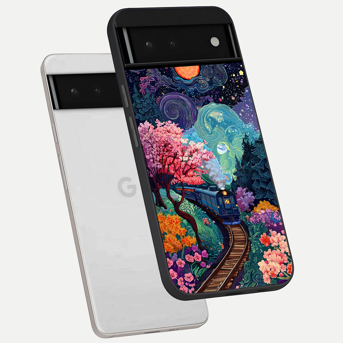  Digital Art phone case For Google Pixel 6 showing premium glass back cover with detailed artwork