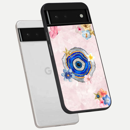  Divine Aura Bloom phone case For Google Pixel 6 showing premium glass back cover with detailed artwork