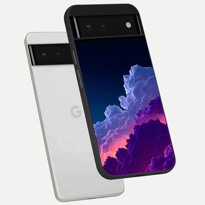  Dreamy Cloud Skies phone case For Google Pixel 6 showing premium glass back cover with detailed artwork