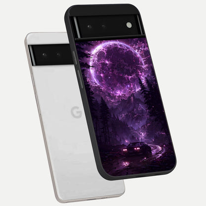  Eternal Cosmic Drive phone case For Google Pixel 6 showing premium glass back cover with detailed artwork
