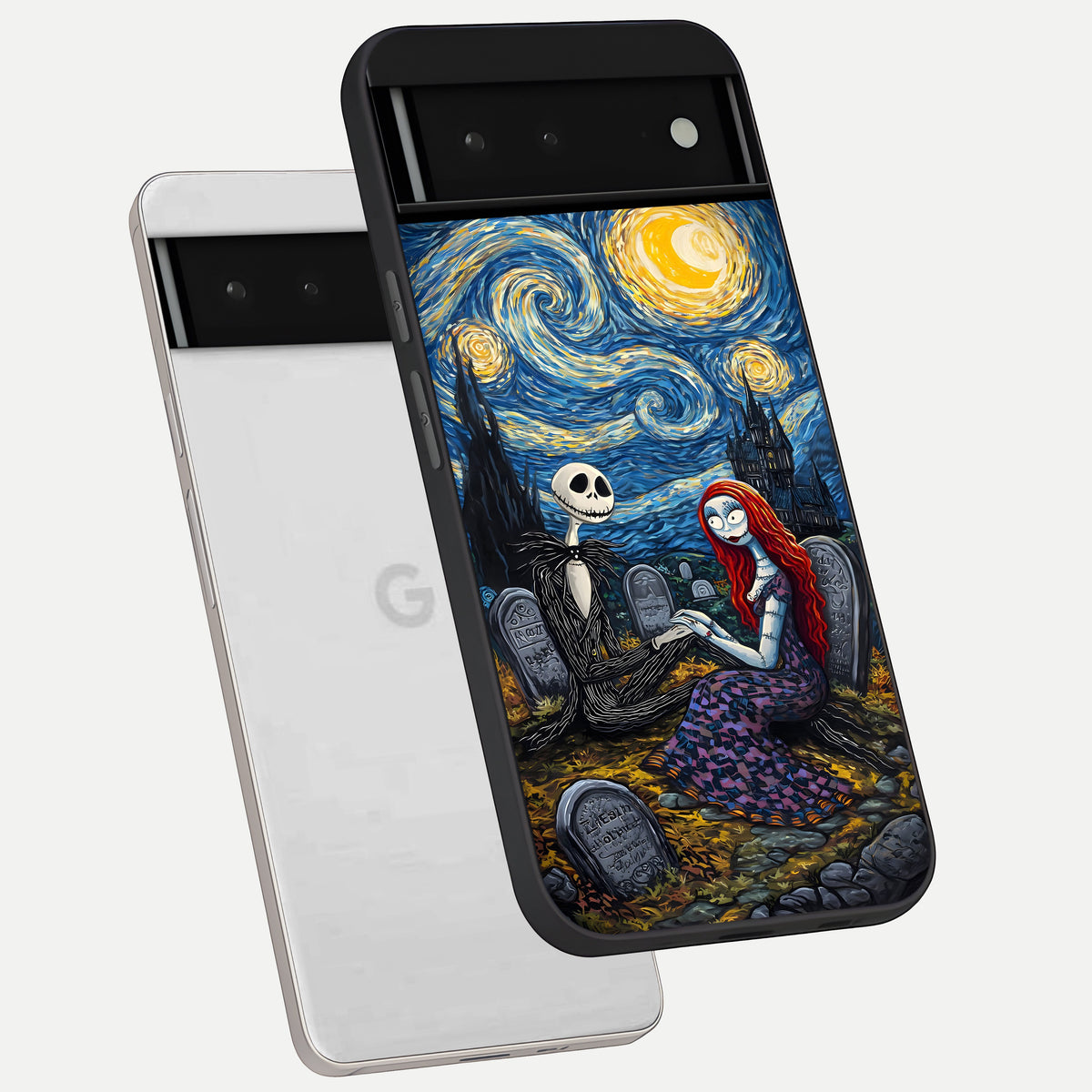  Eternal Night Love phone case For Google Pixel 6 showing premium glass back cover with detailed artwork