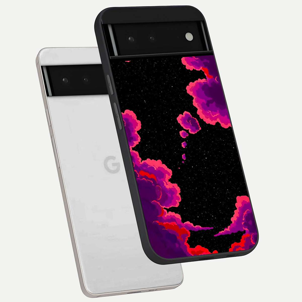  Galaxy Dream Frame phone case For Google Pixel 6 showing premium glass back cover with detailed artwork