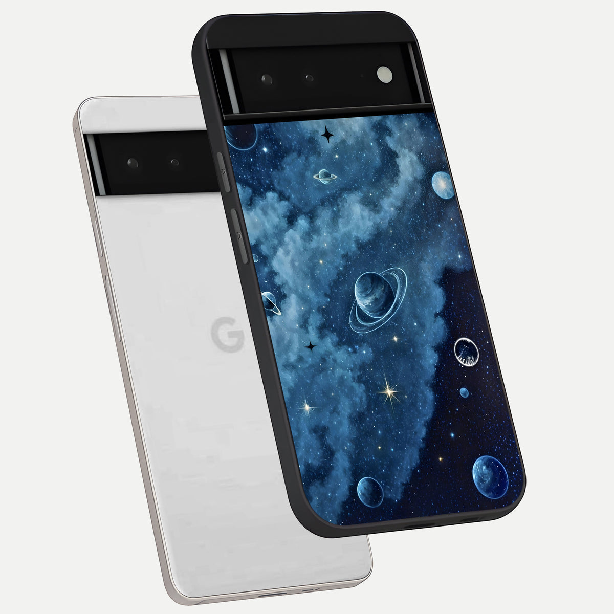  Galaxy Dream Space phone case For Google Pixel 6 showing premium glass back cover with detailed artwork