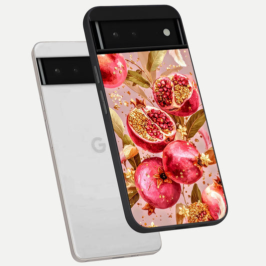  Golden Bloom Glow phone case For Google Pixel 6 showing premium glass back cover with detailed artwork