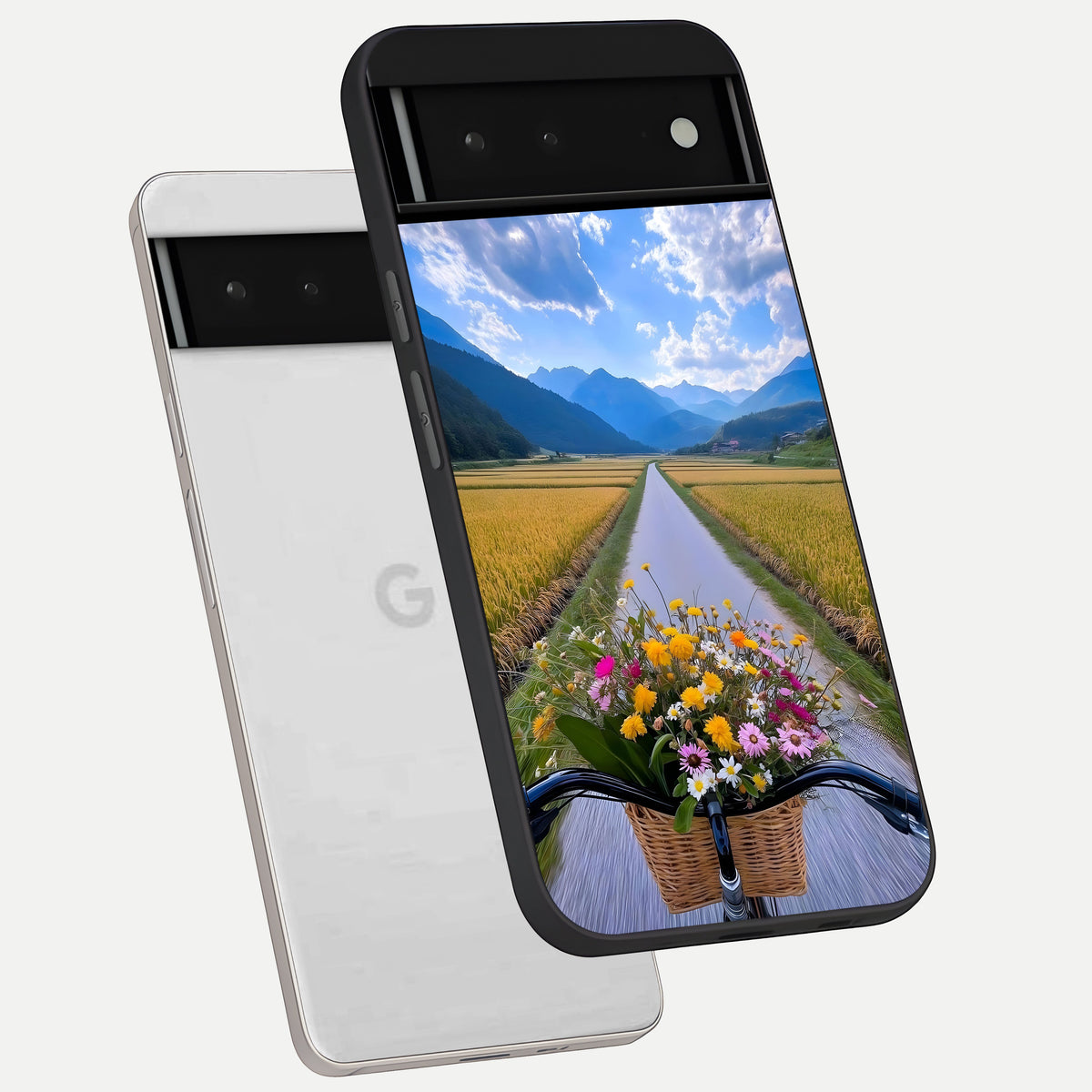  Golden Field Journey phone case For Google Pixel 6 showing premium glass back cover with detailed artwork