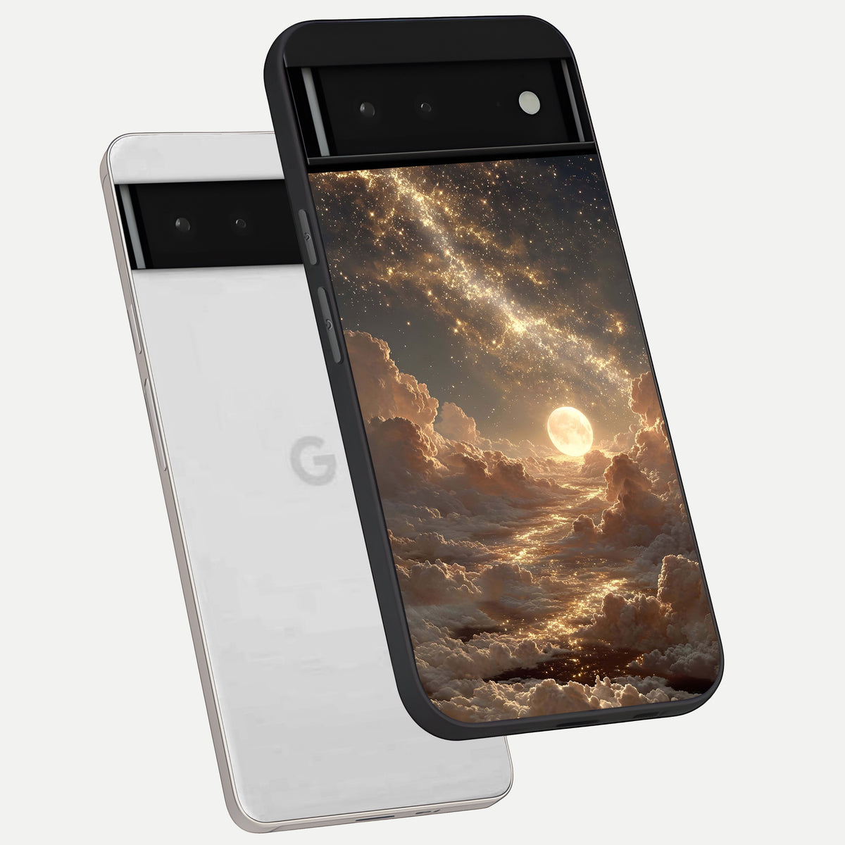  Golden Sky Dream phone case For Google Pixel 6 showing premium glass back cover with detailed artwork