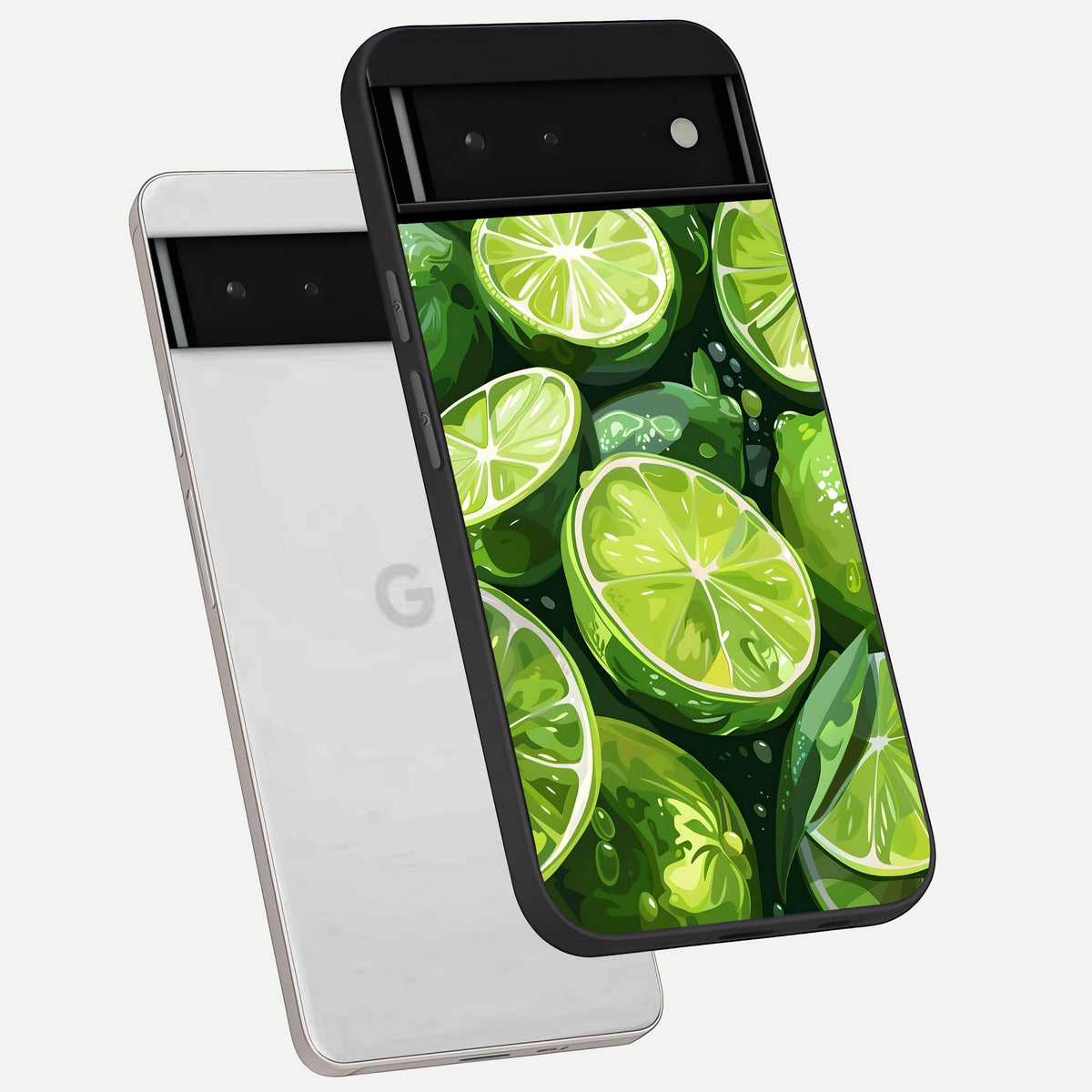  Green Kawasaki phone case For Google Pixel 6 showing premium glass back cover with detailed artwork