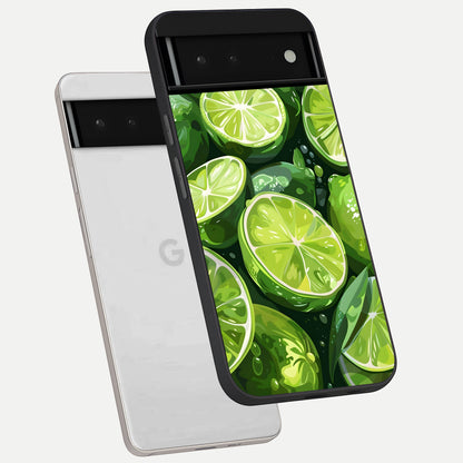  Green Kawasaki phone case For Google Pixel 6 showing premium glass back cover with detailed artwork