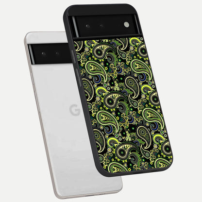  Green Lemon phone case For Google Pixel 6 showing premium glass back cover with detailed artwork
