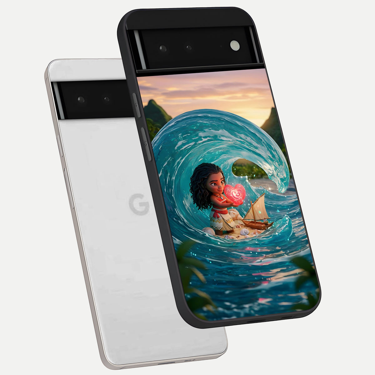  Heart of Ocean phone case For Google Pixel 6 showing premium glass back cover with detailed artwork