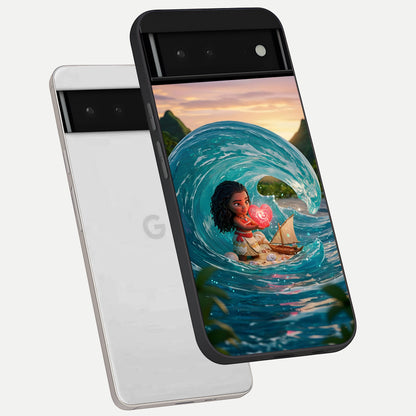  Heart of Ocean phone case For Google Pixel 6 showing premium glass back cover with detailed artwork
