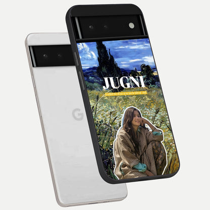  Jugni Soul Vibes phone case For Google Pixel 6 showing premium glass back cover with detailed artwork