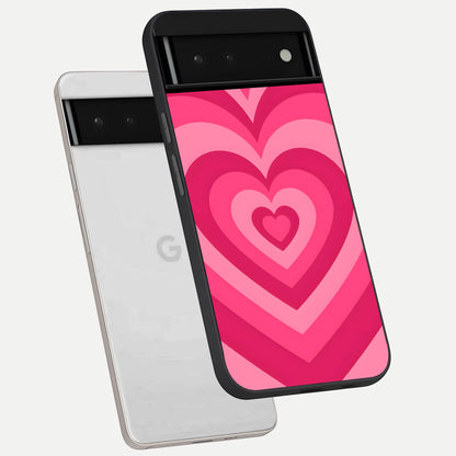  Layered Love Hearts phone case For Google Pixel 6 showing premium glass back cover with detailed artwork