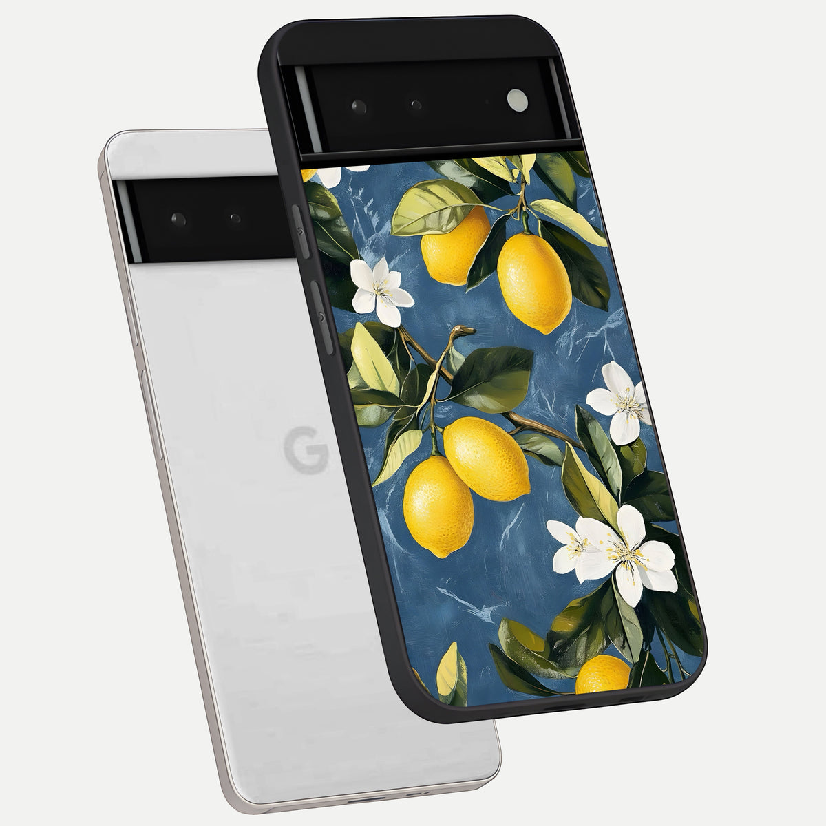  Lemon Dream Garden phone case For Google Pixel 6 showing premium glass back cover with detailed artwork