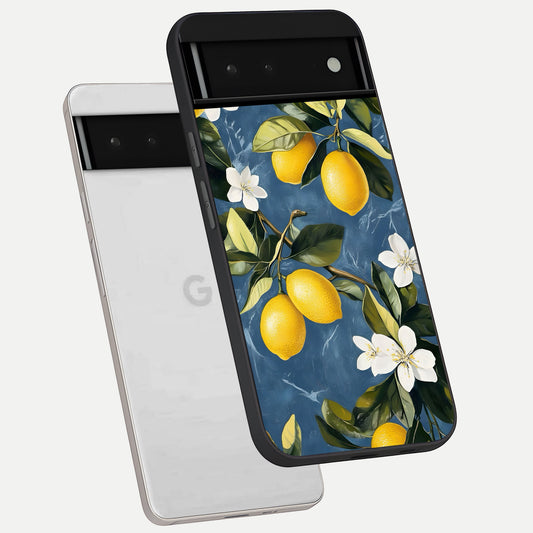  Lemon Dream Garden phone case For Google Pixel 6 showing premium glass back cover with detailed artwork