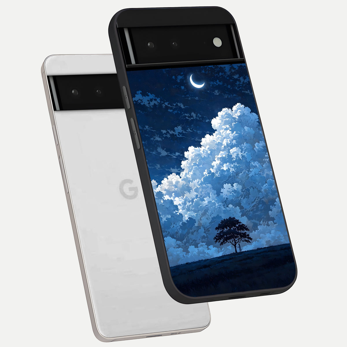  Midnight Sky Serenity phone case For Google Pixel 6 showing premium glass back cover with detailed artwork