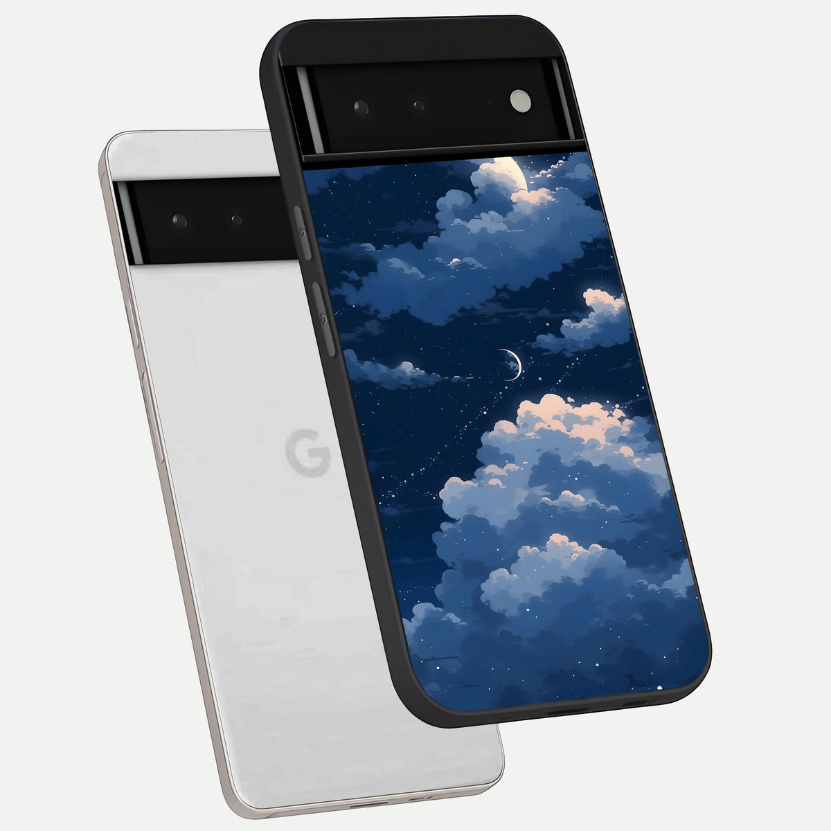 Moon Dream Haze phone case For Google Pixel 6 showing premium glass back cover with detailed artwork