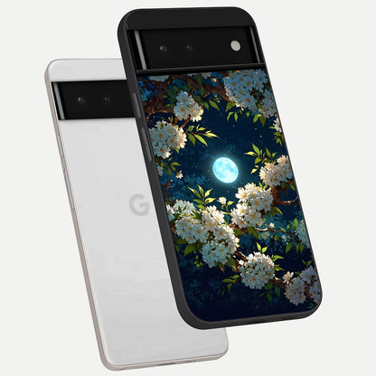  Moonlit Blossom Dream phone case For Google Pixel 6 showing premium glass back cover with detailed artwork