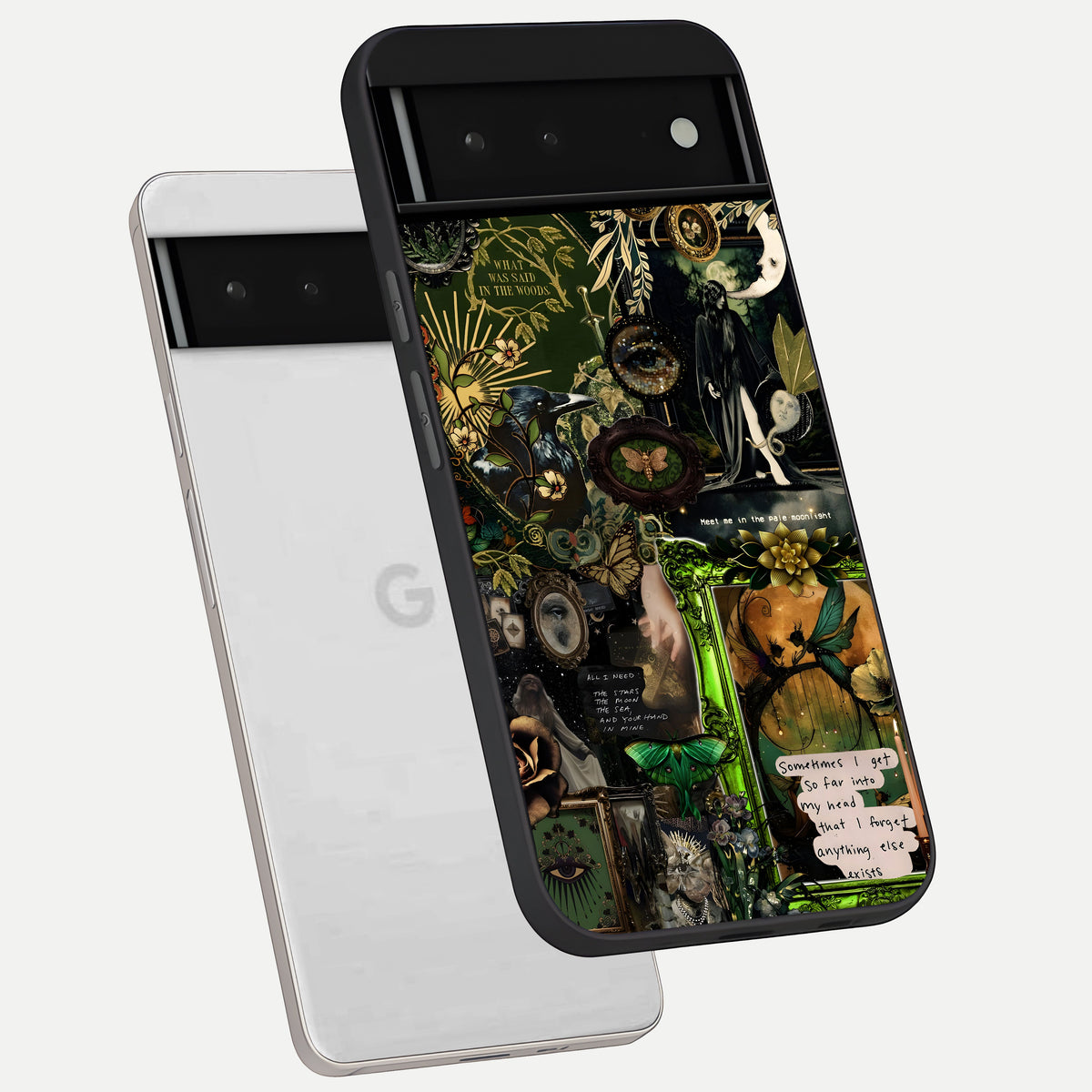  Mystic Woods Secret phone case For Google Pixel 6 showing premium glass back cover with detailed artwork