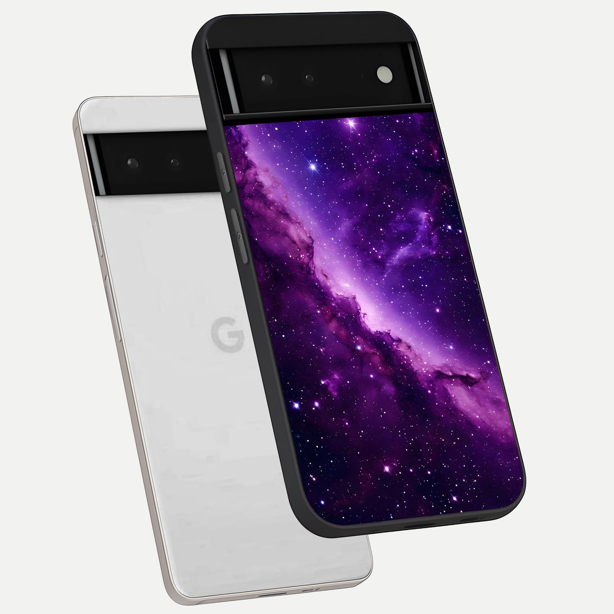  Purple Shade Sky phone case For Google Pixel 6 showing premium glass back cover with detailed artwork